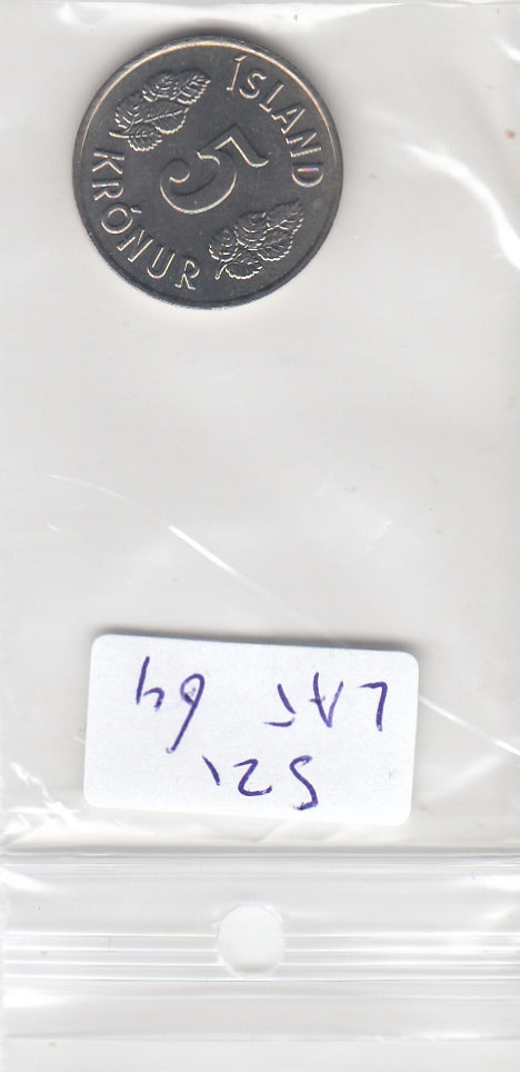 S21-LAT-0064-M03 Iceland 5 Kronur UNC 1980 KM 18