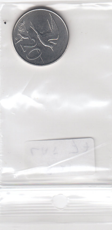 S21-LAT-0077-M08 Cook Islands 20 Cents UNC 2015 KM new2