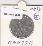 S21-N03-0041 Iceland 10 Kronur VF/XF 1987 KM29