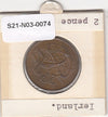 S21-N03-0074 Ireland 2 Pence VF/XF 1979 KM21