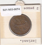 S21-N03-0074 Ireland 2 Pence VF/XF 1979 KM21