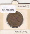S21-N03-0075 Ireland 2 Pence VF 1980 KM21