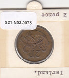 S21-N03-0075 Ireland 2 Pence VF 1980 KM21