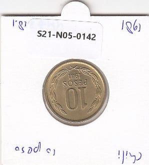 S21-N05-0142 Chile 10 Pesos UNC 1981 KM218.1
