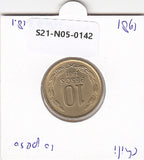 S21-N05-0142 Chile 10 Pesos UNC 1981 KM218.1