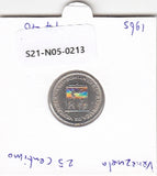 S21-N05-0213 Venezuela 25 centimos VF/XF 1965 Y40