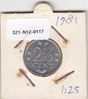 S21-N12-0117 Antilles 2 1/2 Cent XF/UNC 1980 KM9a