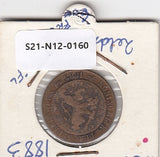 S21-N12-0160 Netherlands 2 1/2 cent FI/VF 1883 KM108