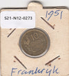 S21-N12-0273 France 10 Franc VF 1951 KM915