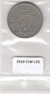 S21-N12-0352 Norway 5 Kroner VF 1964 KM412