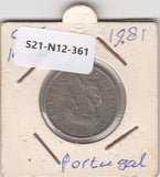 S21-N12-0361 Portugal 5 Escudos VF 1981 KM591