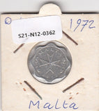 S21-N12-0362 Malta 2 Mils VF- 1972 KM5