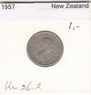 S22-BEE-0046 New Zealand 6 Pence VF 1957 KM26.1