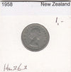 S22-BEE-0048 New Zealand 6 Pence VF+ 1958 KM26.1