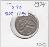 S22-BEE-0113 New Zealand 10 Cent XF 1974 KM41.1