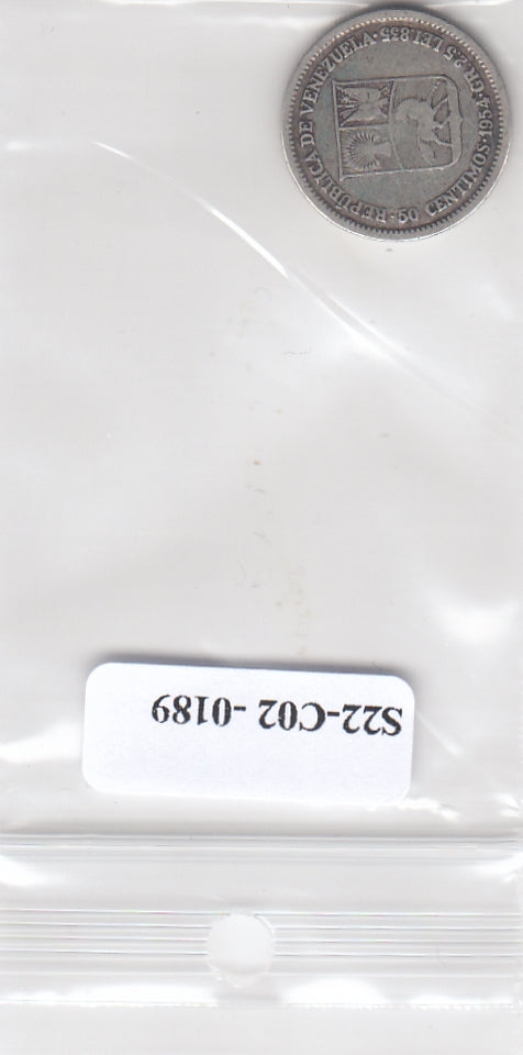 S22-C02-0189 Venezuela 50 centimos VF 1954 Y36