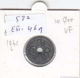 S22-ER1-0469 Denmark 10 ore 1941   VF KM922.2a zink