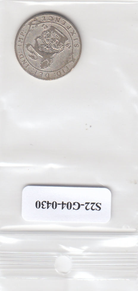 S22-G04-0430 Verenigd Koninkrijk 6 pence FI 1921 KM815a   zilver