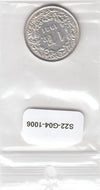 S22-G04-1006 Switzerland 1 Franc 1921   VF/XF KM24 zilver