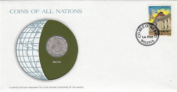 S22-G06-0047 Coins Of All Nations 25 Centavos  1972 KM193  Bolivia
