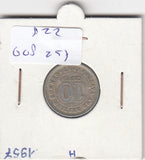 S22-G08-0257 Malaya and British Borneo 10 cent VF/XF 1957 KM2 H
