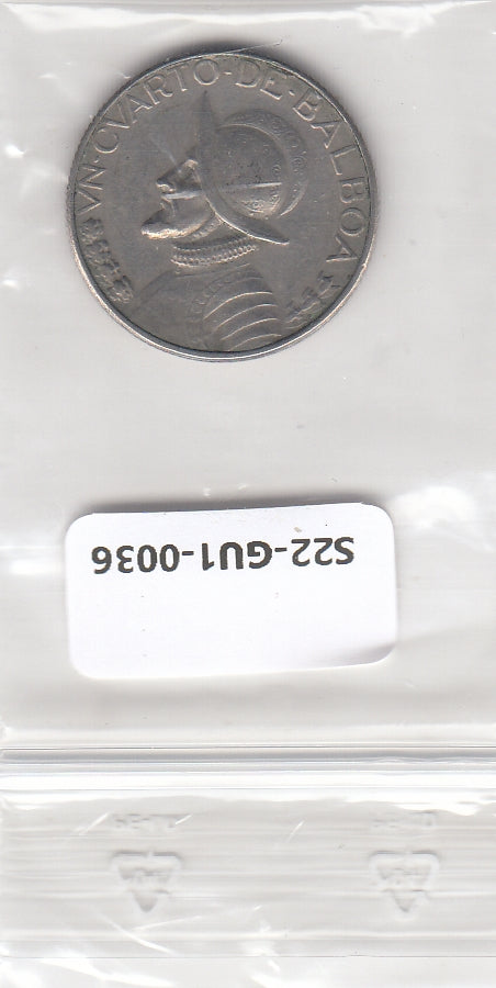 S22-GU1-0036-M05 Panama 1/4 Balboa VF 1970 KM11.2a
