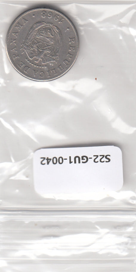S22-GU1-0042-M08 Panama 5 Centesimos VF 1968 KM23.2