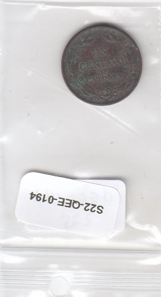 S22-QEE-0194 Nigaragua 1 Centavo FI/VF 1940 KM11