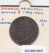 S22-R03-0331 Monaco 5 centimes VF 1837 KM95