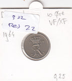 S22-RES-0022 Danmark 10 ore VF 1964 KM849