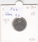 S22-RES-0032 Danmark 10 ore VF 1974 KM860