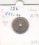 S22-RES-0044 Danmark 1 krone XF 1992 KM873