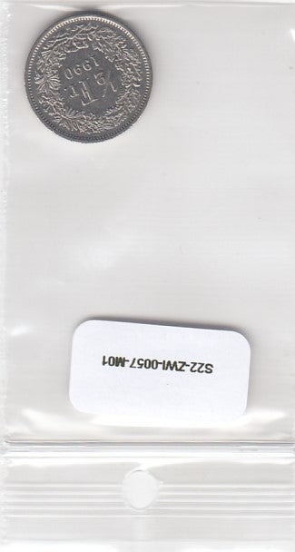 S22-ZWI-0057-M04 Switzerland 1/2 Franc VF+ 1990 KM23a B