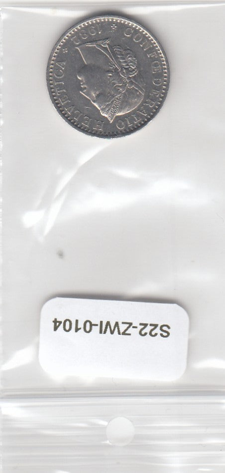 S22-ZWI-0104-M02 Switzerland 20 Rappen VF 1982 KM29a