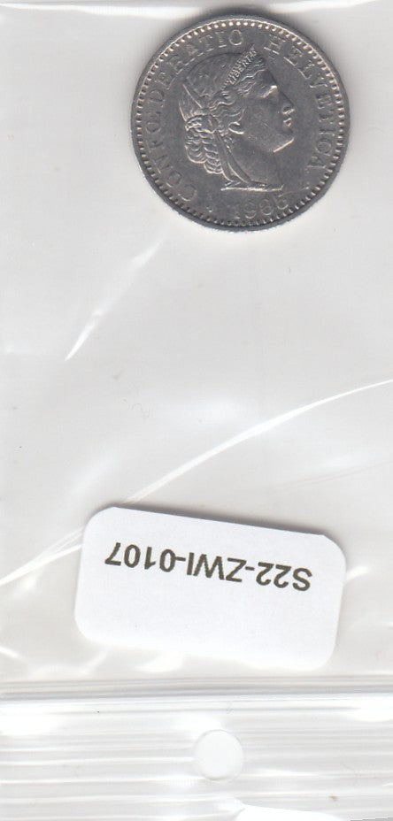 S22-ZWI-0107-M02 Switzerland 20 Rappen XF 1985 KM29a