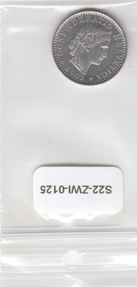 S22-ZWI-0125-M02 Switzerland 20 Rappen AU 2003 KM29a B