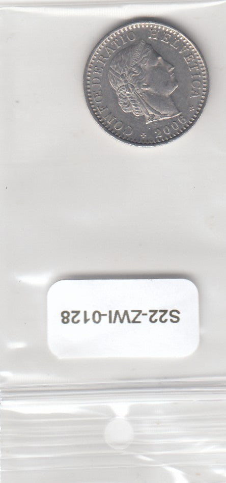 S22-ZWI-0128-M02 Switzerland 20 Rappen AU 2006 KM29a B