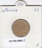 S3-FIN-0085-01 Finland 10 penniä 1963  vf KM# 46