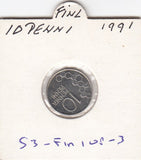 S3-FIN-0108-03 Finland 10 penniä 1991  MS60 KM# 65