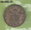 S3-GBR-0683-01 Verenigd Koninkrijk 3 pence 1945  VF KM 849