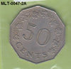 S3-MLT-0047-02 Malta 50 cents 1972  VF KM# 12