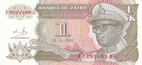 S6-BAN-0010 Zaire 1 Likuta 1993   UNC P47 P47