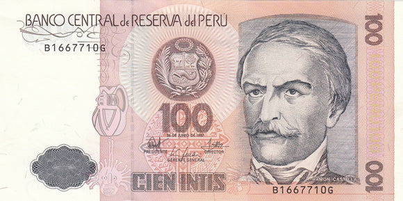 S6-BAN-0025 Peru 100 intis 1987   UNC P132