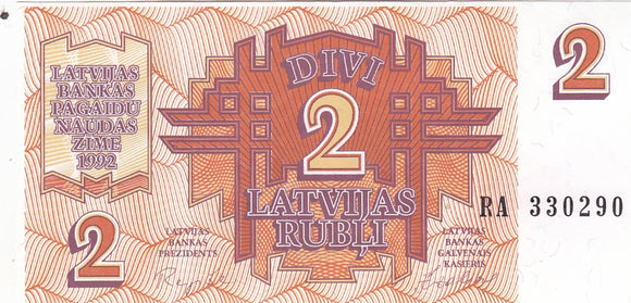 S6-BAN-0027 Latvia 2 rubli 1992   UNC P36