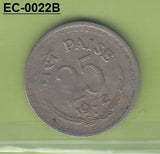 S6-HEC-0022 INDIA 25 PAISA 1972  VF KM49 BOMBAY