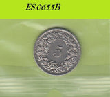 S6-HES-0655 ZWITSERLAND 5 RAPPEN 1939  XF KM26B