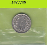 S6-HES-0779 ZWITSERLAND 5 RAPPEN 1967  VF KM26