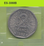 S6-HES-3068 FRANCE 2 FRANCS 1982  VF KM942.1