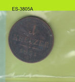 S6-HES-3805 AUSTRIA 1 KREUZER 1851  VF KM2185