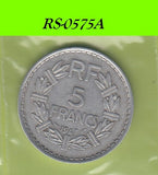 S8-RES-0575 Frankrijk 5 FRANCS 1947  VF KM888B.1